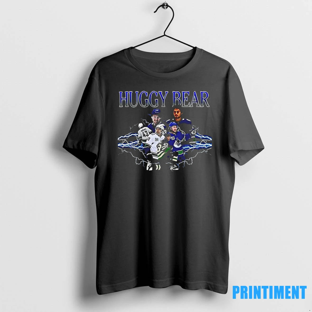 Vancouver Canucks Quinn Hughes Huggy Bear Lightning Tshirts Sweater