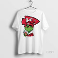 Viral Grinch Leopard Salvageable Kansas City Chiefs White Tee Shirt Sweater