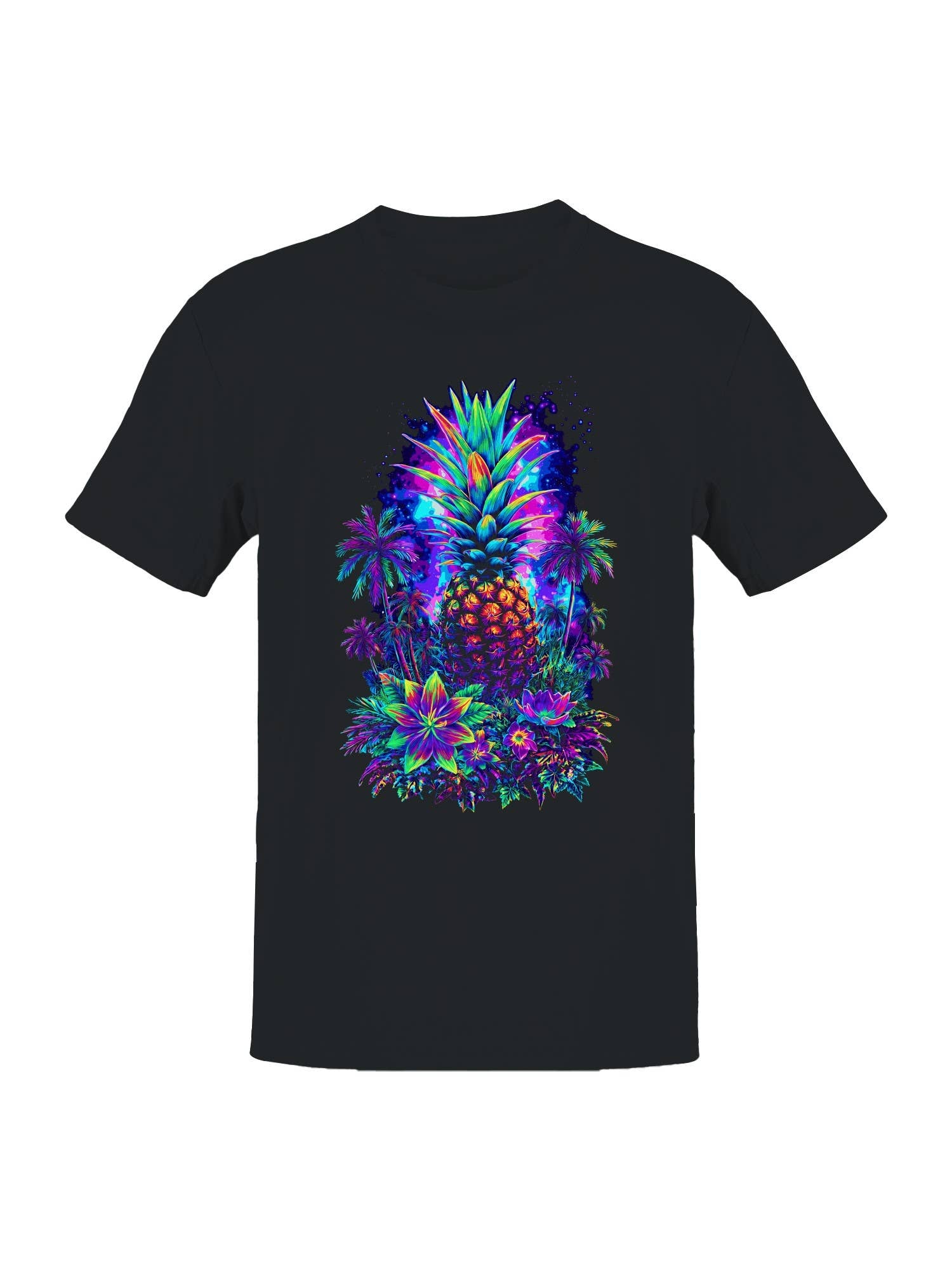 Neon Tropical Pineapple Paradise Men's T-Shirt
