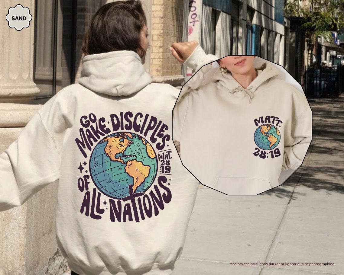 Spread Gospel Worldwide Sweatshirt, Christian Retro Hoodie