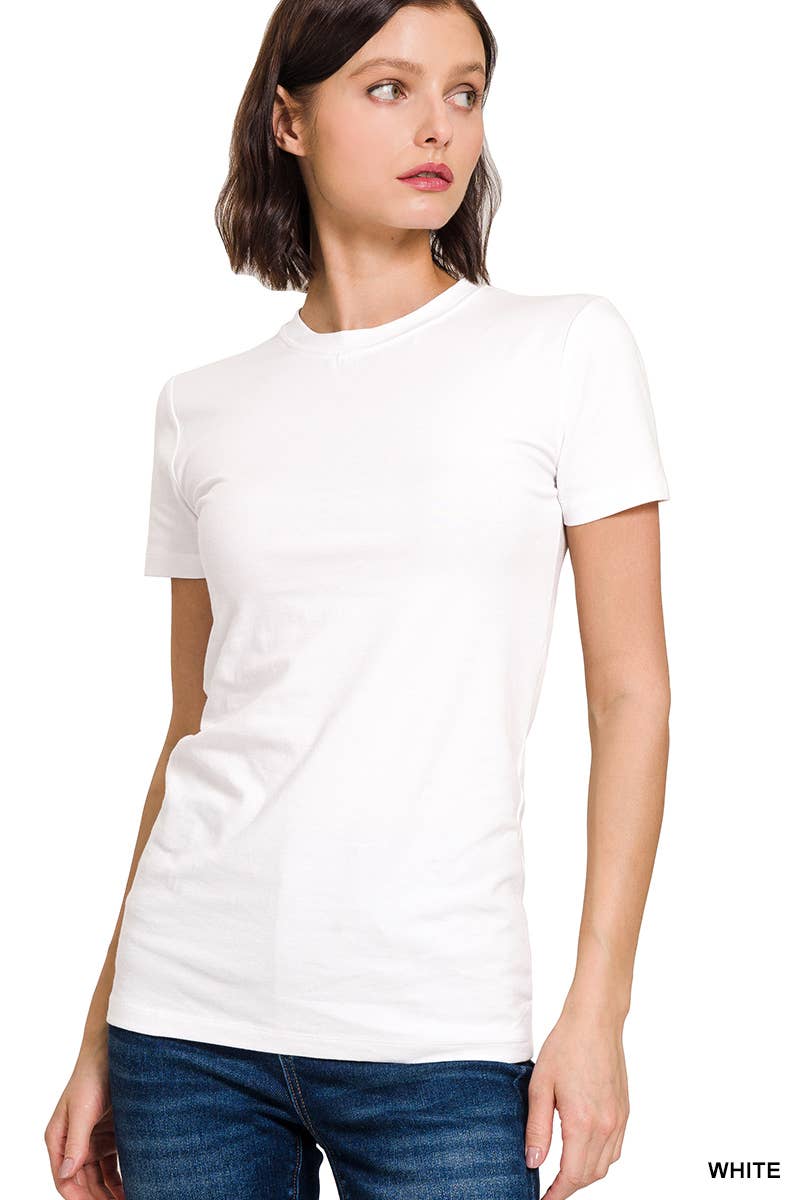 ,..SI-2499 Short Sleeve Crew Neck Fitted Cotton Tee