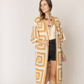 Repeating Square Pattern Crochet Cardigan