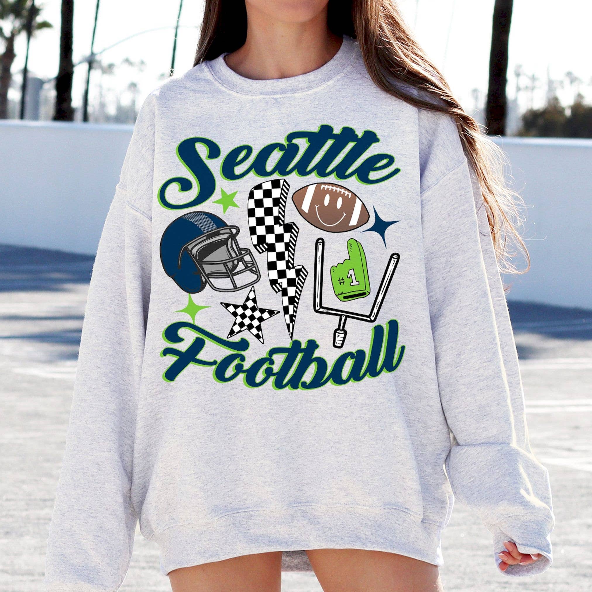 Vintage Seattle Seahawk Football Crewneck Sweatshirt