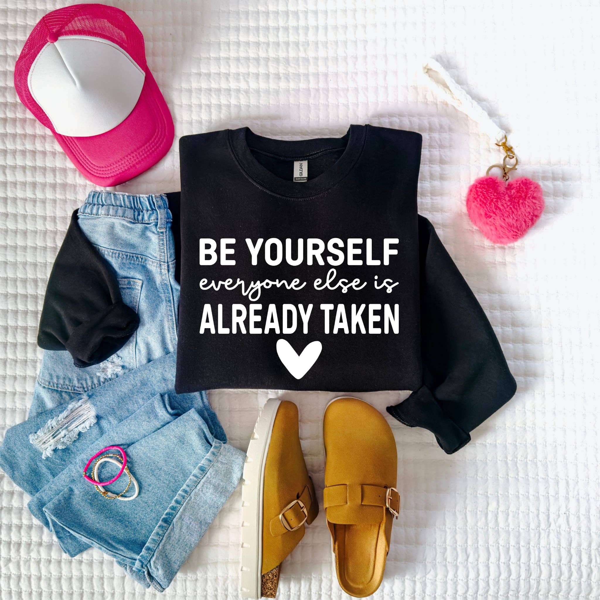 New Be Yourself Inspirational Trendy Graphic Sweatshirt