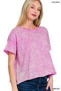 0808 Washed Crew Neck Crop Tshirt SI-27489