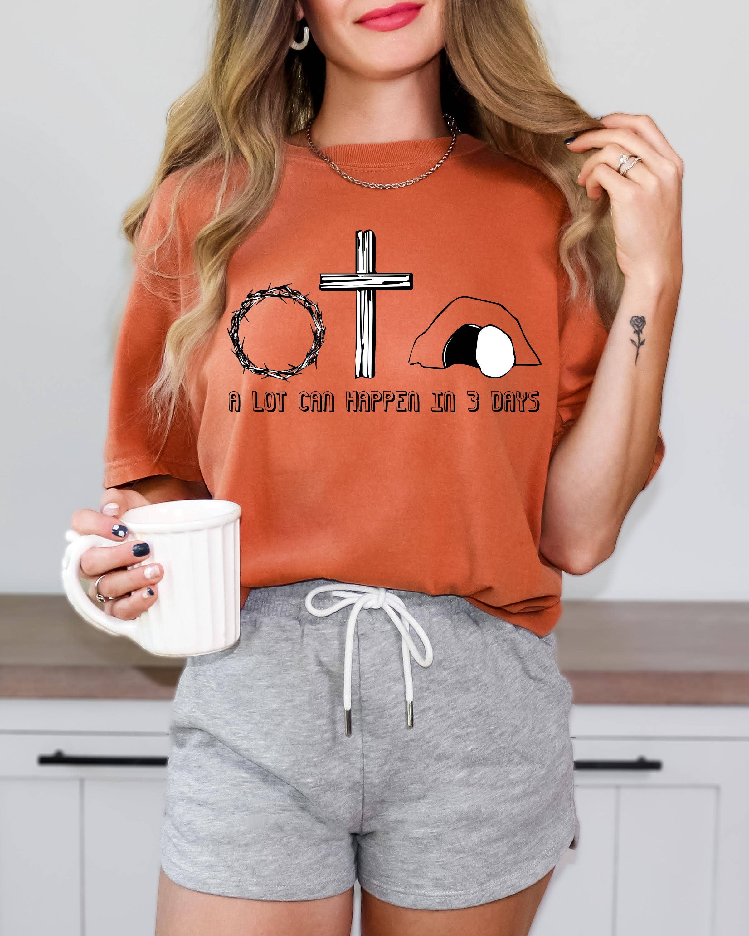 Faithful Easter 3 Days Christian Cross Tee