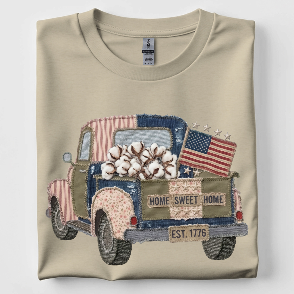 Faux Quilted Vintage Truck Unisex