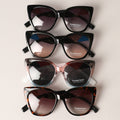 Oversized Cat Eye Color Block Frame Sunglasses