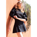 Puff Sleeve Velvet Bow Top