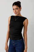 Knit & Mesh Mix Sleeveless Top
