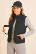 0127 Quilted Zip-Up Vest w/ Pockets SI-29433