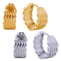 14K Dipped Hoop with Engraved Line Huggie Earrings