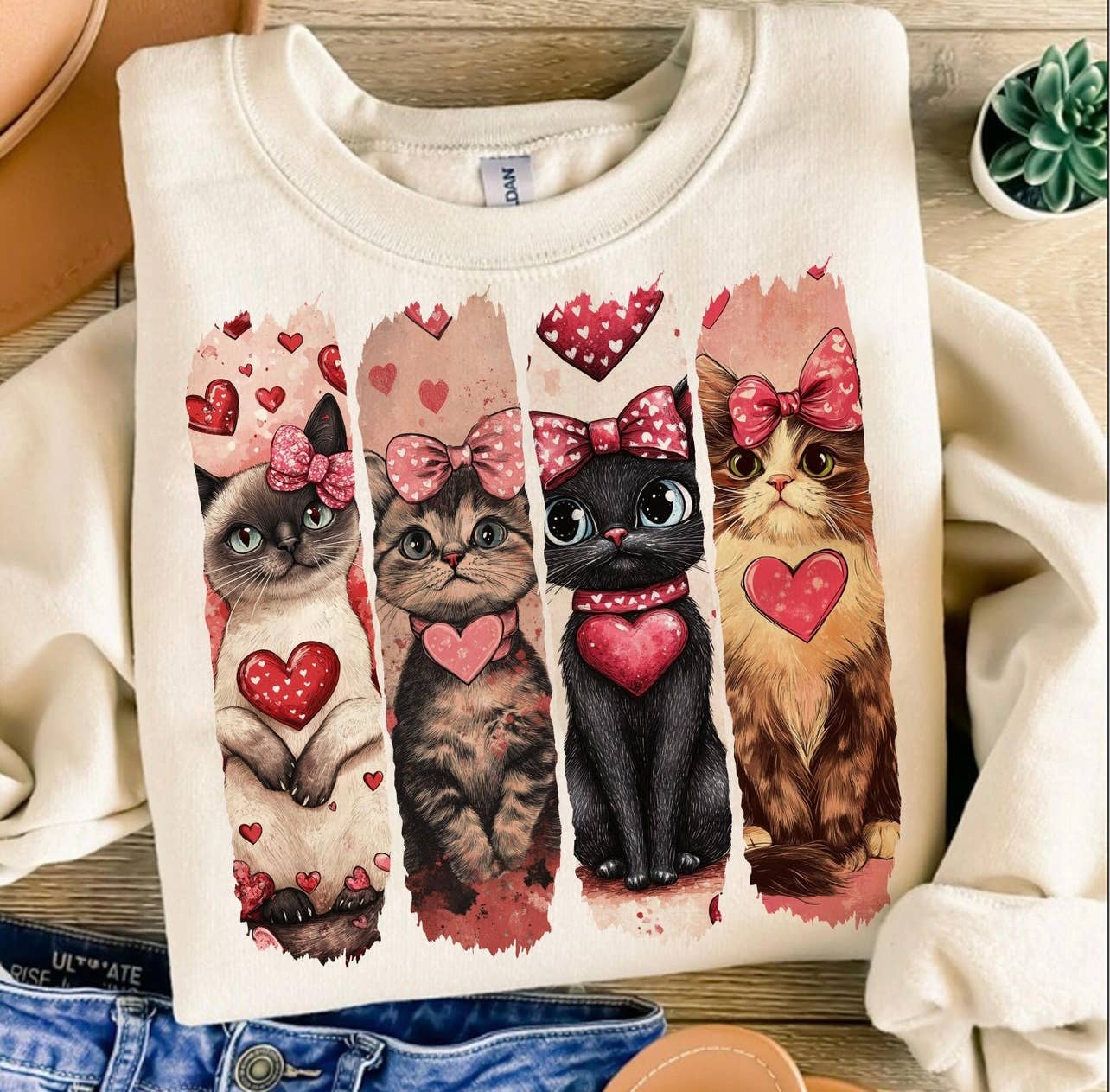 Valentines Cats Sweatshirt