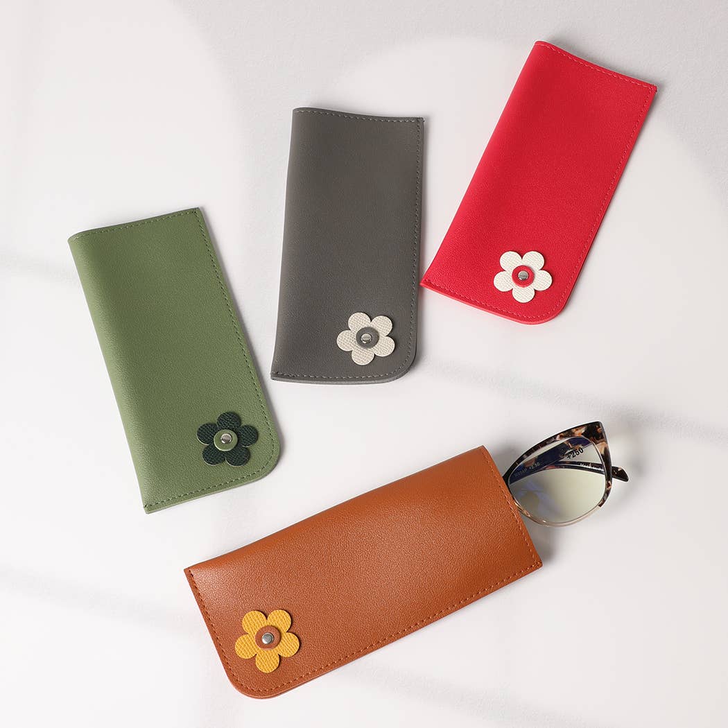 Solid Color Flower Eyeglasses Sunglasses Pouch