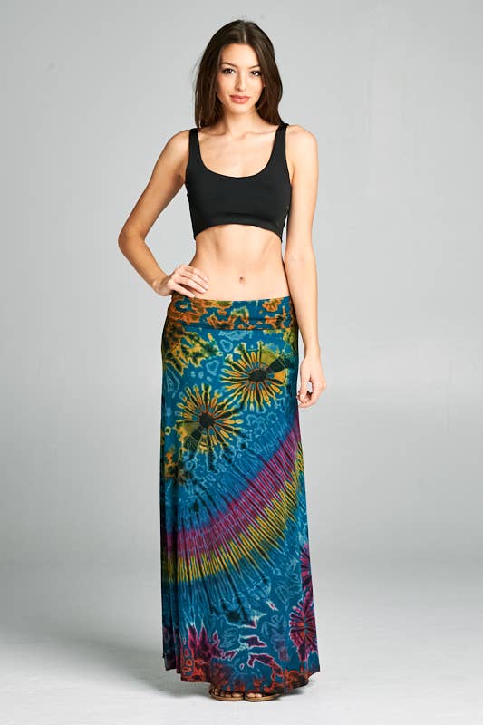 Tie-Dye Maxi Skirt (TH-436)