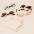 Women Luxury White Crystal Sun Glasses