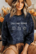 I'm A Simple Woman Mineral Graphic Brushed Sweatshirts