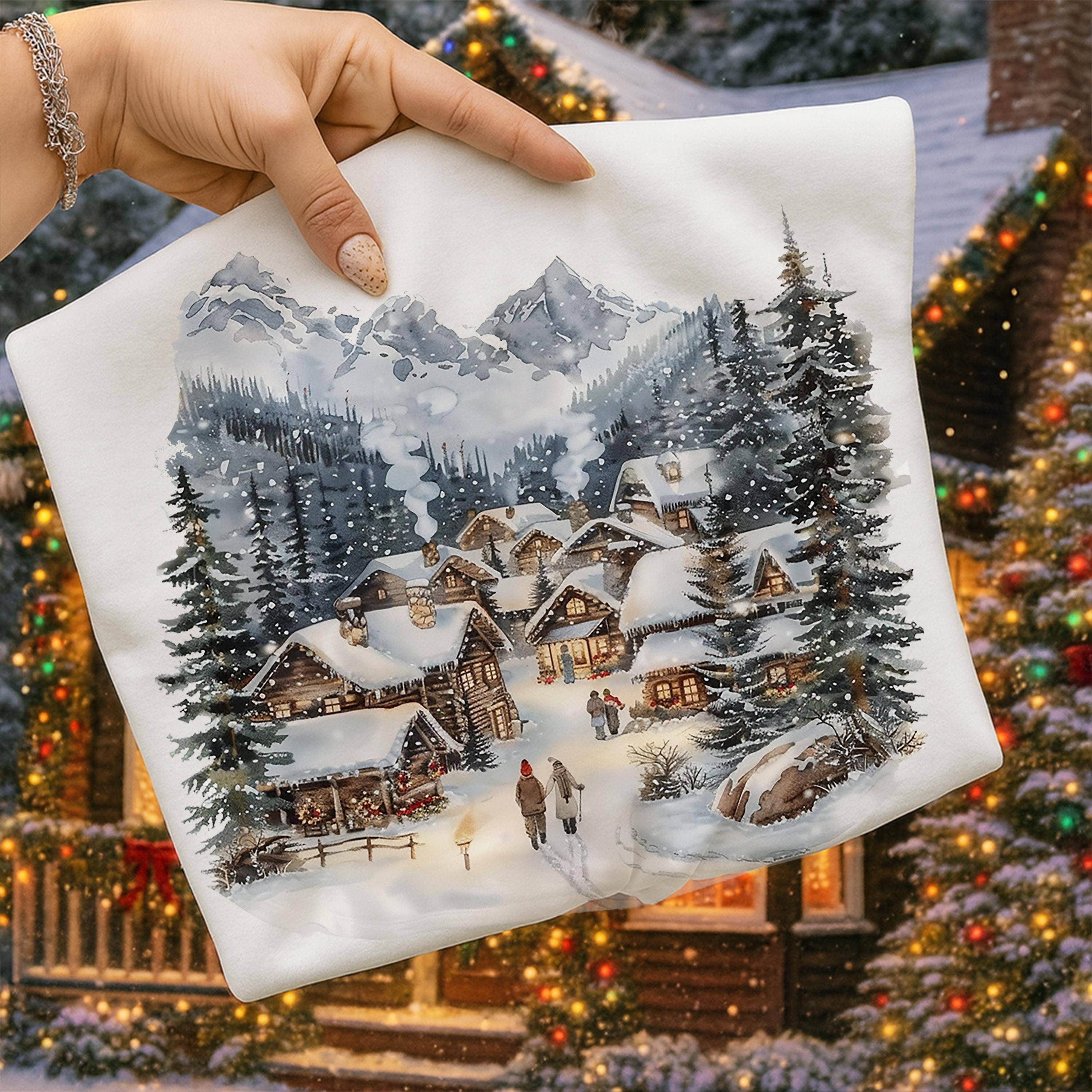Retro Small Town Christmas Shirt Graphics