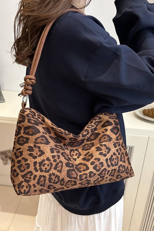 ,..._ 1216 Vintage Leopard Faux Suede Shoulder Bag SI-29023