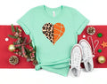 Basketball Lover Heart T-Shirt, Cheetah Graphic Tee