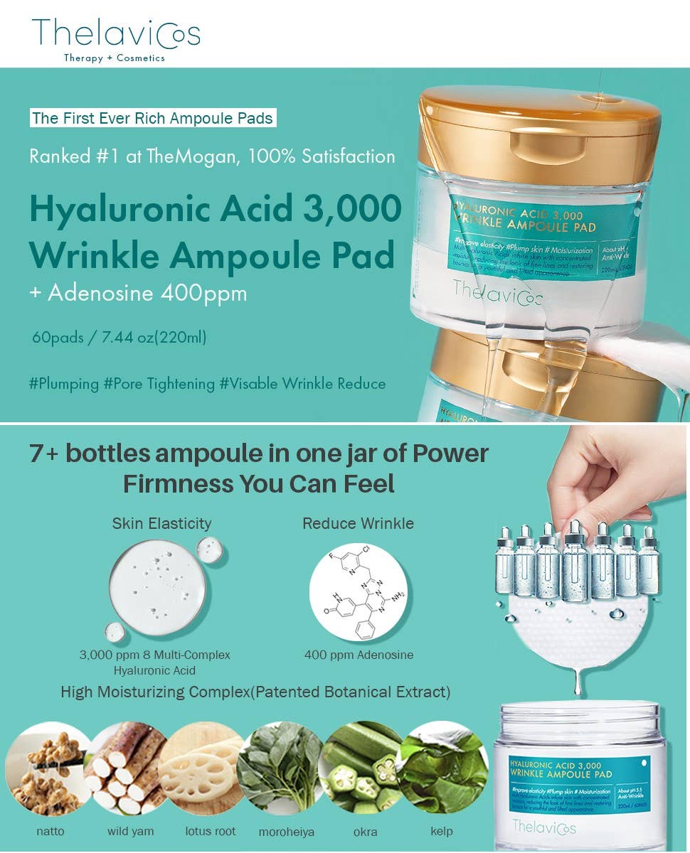 0731 Thelavicos Hyaluronic Acid 3000 Wrinkle Ampoule Travel 15EA