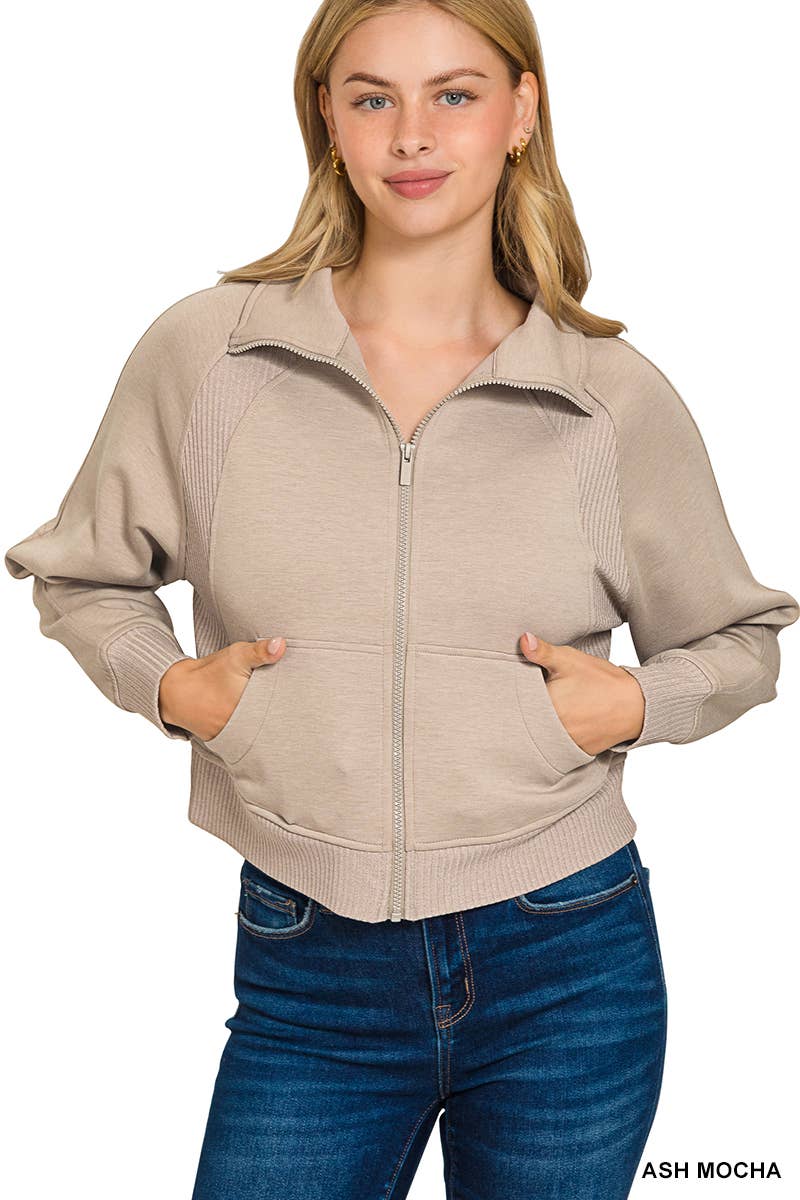 0917 Soft Scuba Full Zip Jacket w/ Pockets SI-26808