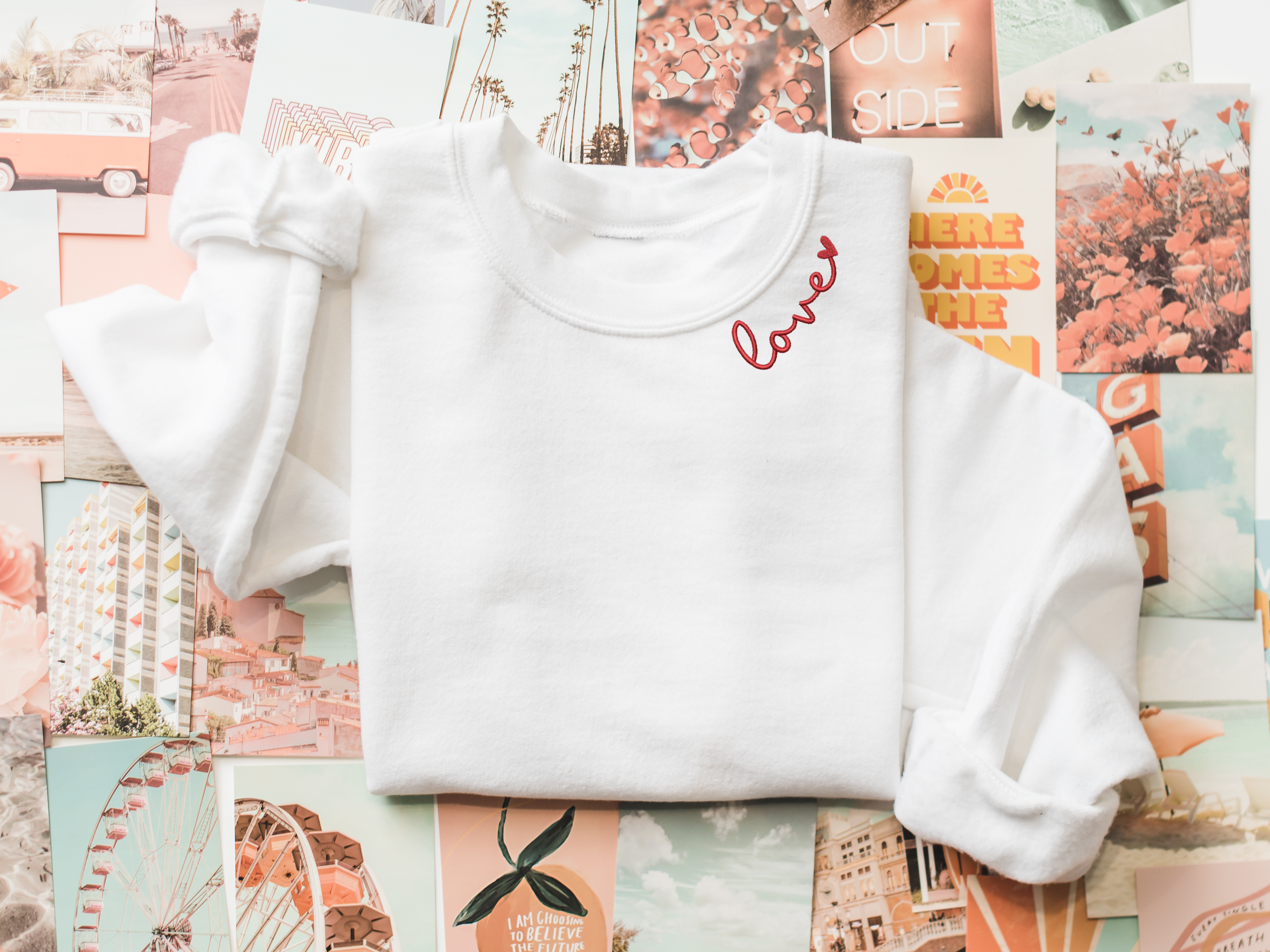 Love Sweatshirt, Valentines Sweatshirt, Embroidered
