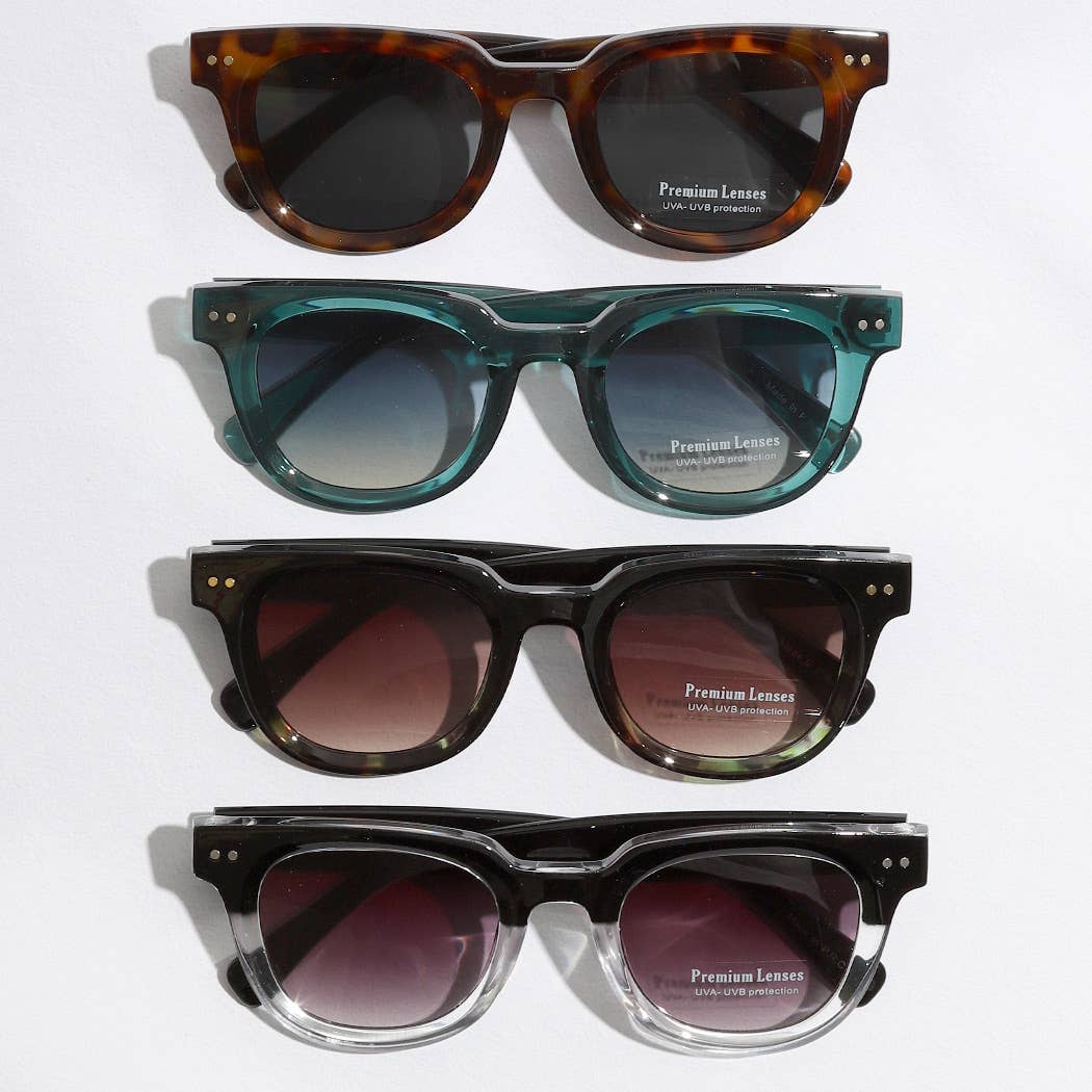Retro Style Square Shape Assorted Color Sunglasses