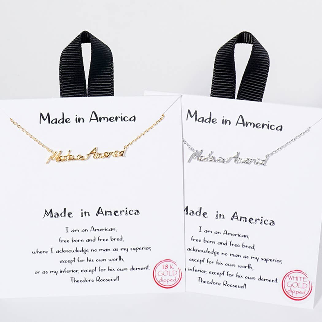 Made in America Word Pendant Necklace
