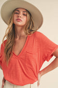 8286DK Zoie V-Neck Short Sleeve Top 5