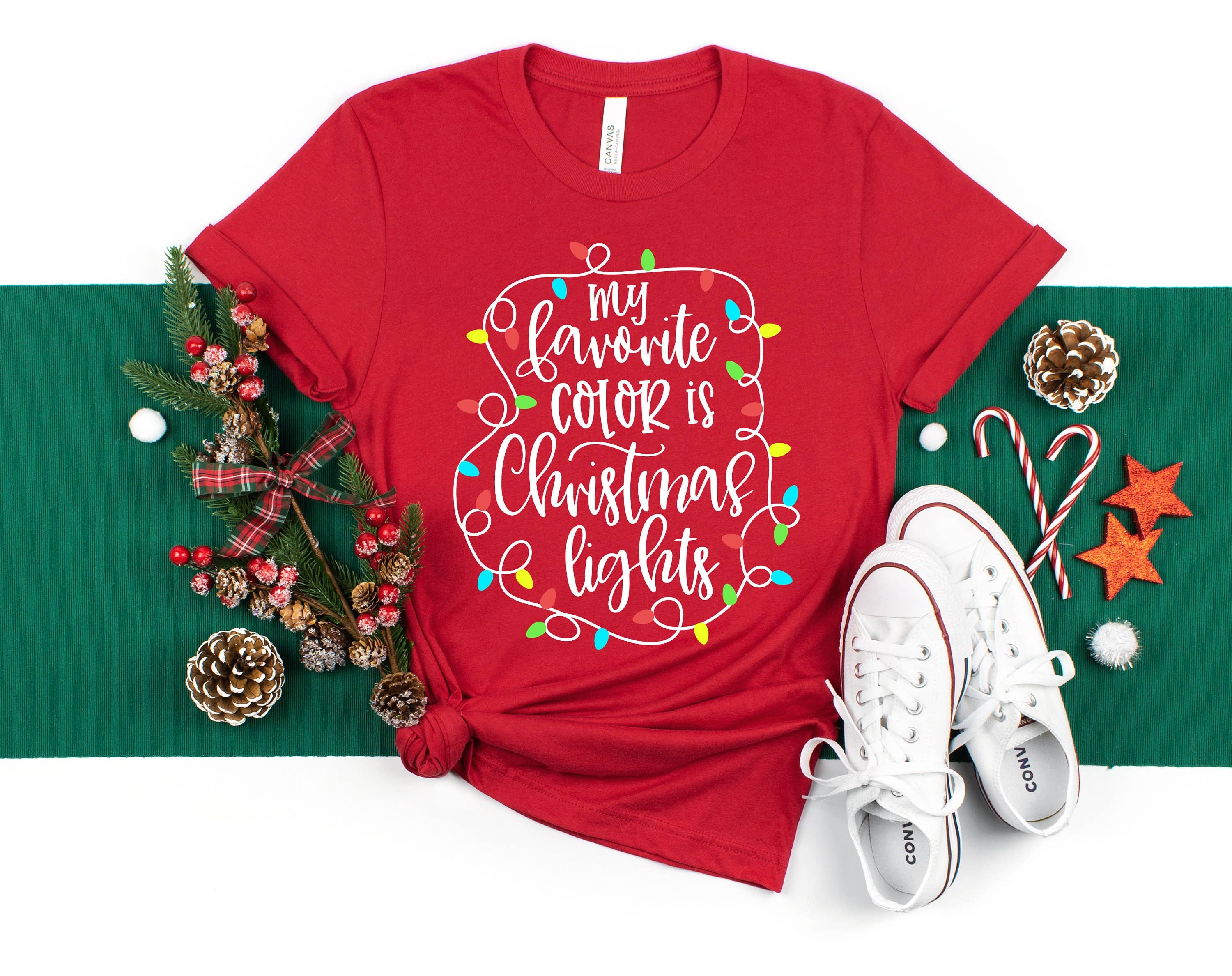 My Favorite Color Is Christmas Lights - Holiday Family Tee