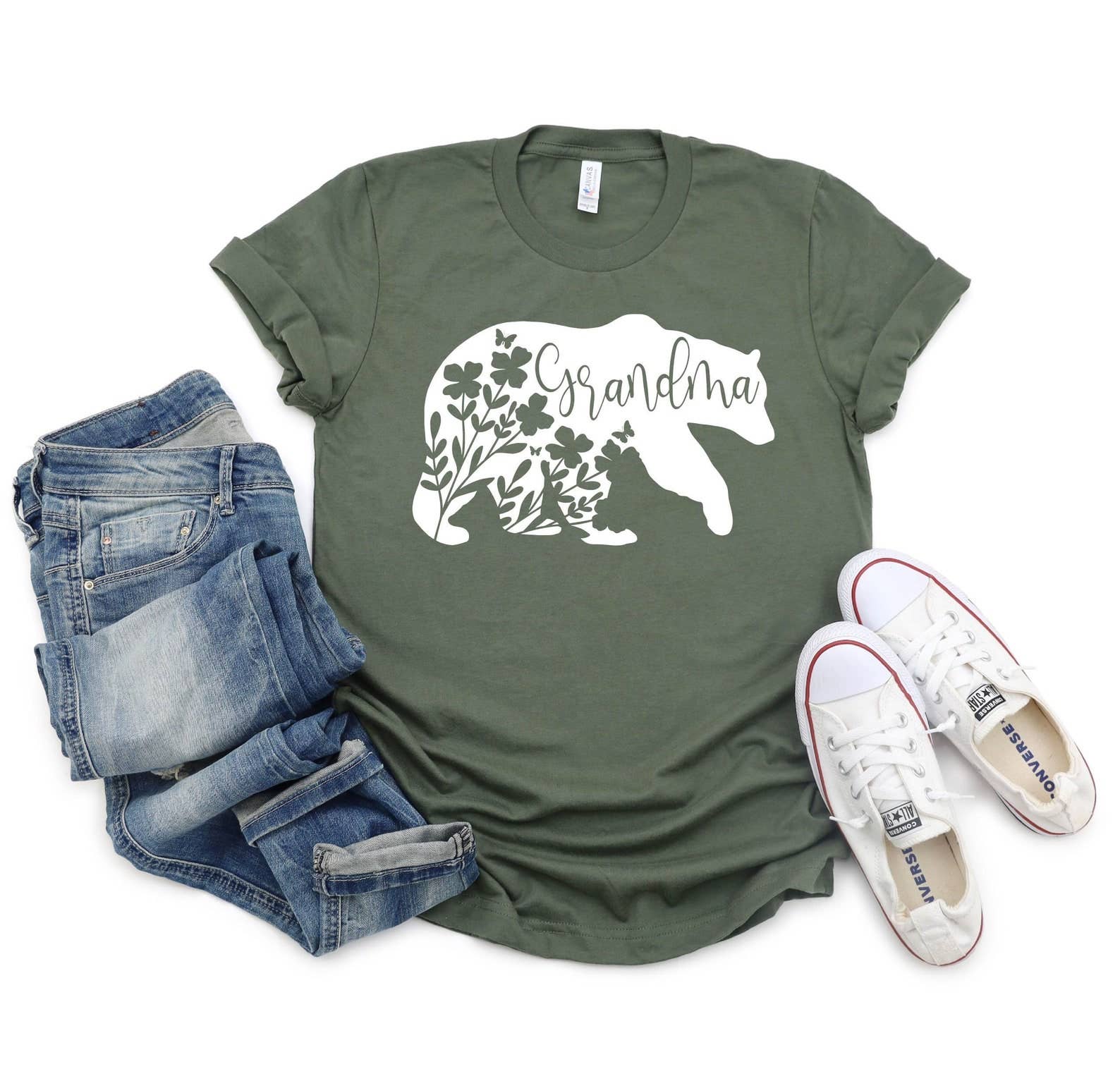 Floral Grandma Bear T-Shirt
