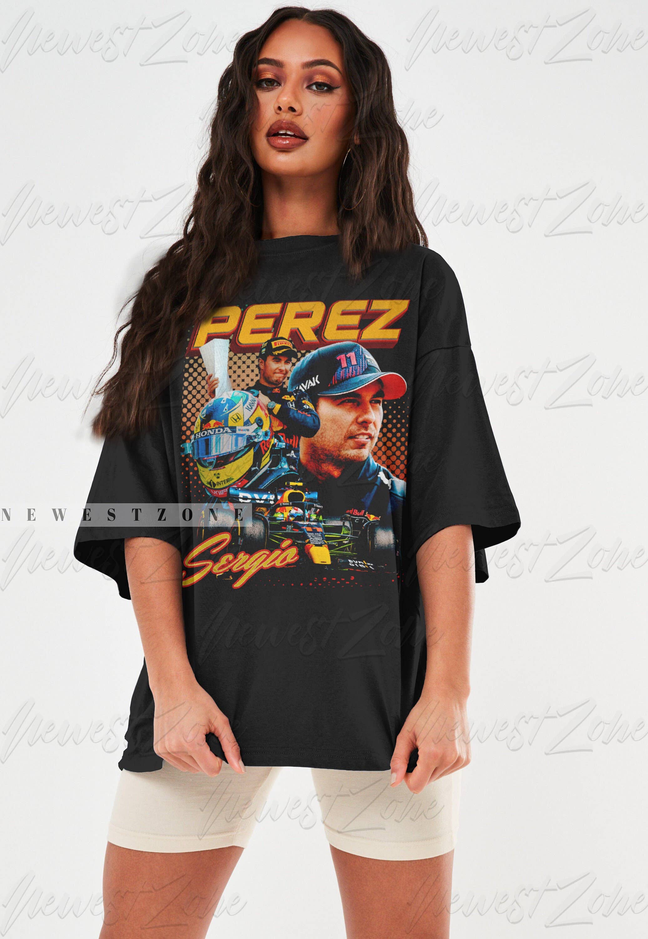 Sergio Pérez Vintage 90s Racing Tee  Formula Fans Gift