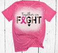Together We Fight Breast Cancer Bleached T-Shirt - Pink Octo