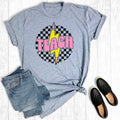 Retro Teacher Checkered Pencil Lightning Bolt Graphic Tee