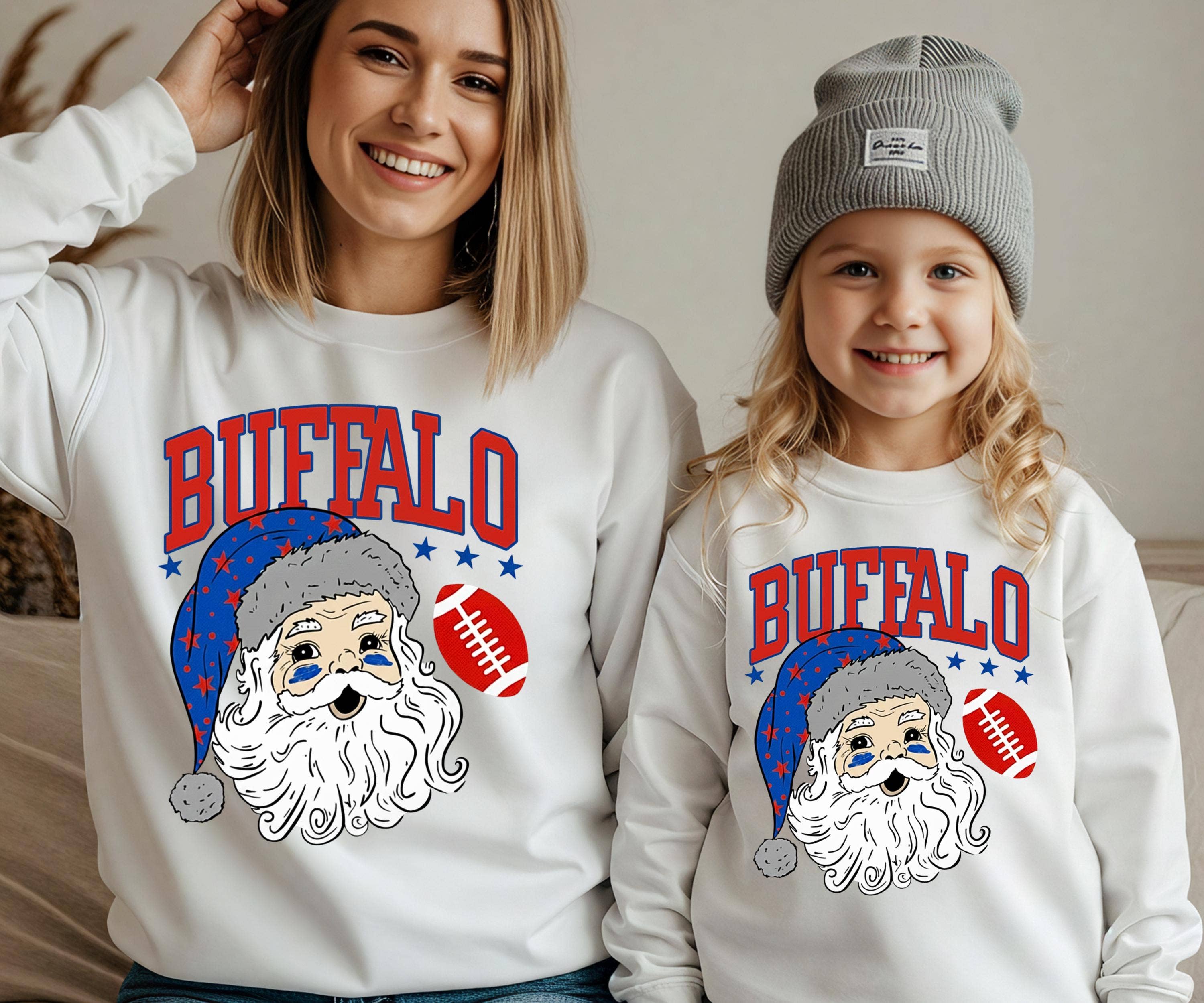 Buffalo Football Christmas Santa Sweatshirt