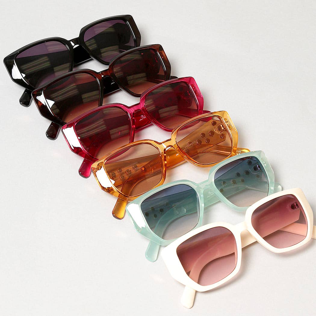 Women's Tinted Rhinestone Frame Sunglasses