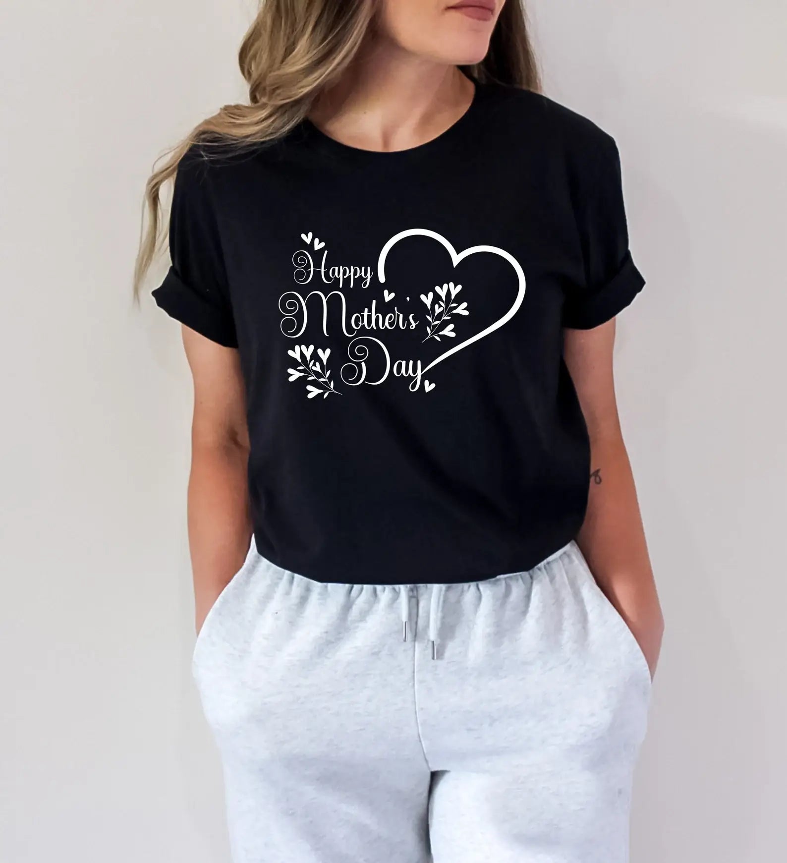 Floral Happy Mother's Day Heart T-Shirt
