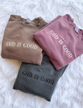 God Is Good Embroidered Sweatshirt - Christian Faith Graphic