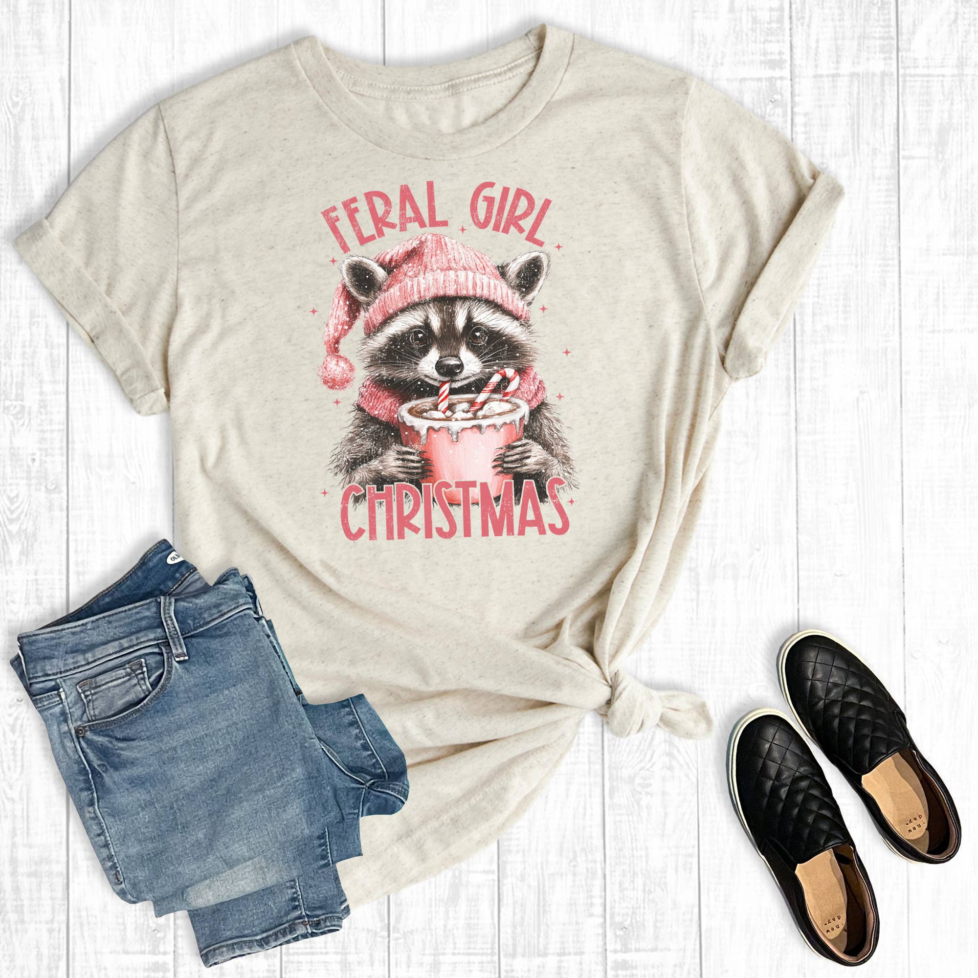 Funny Fearl Girl Christmas Graphic Tee