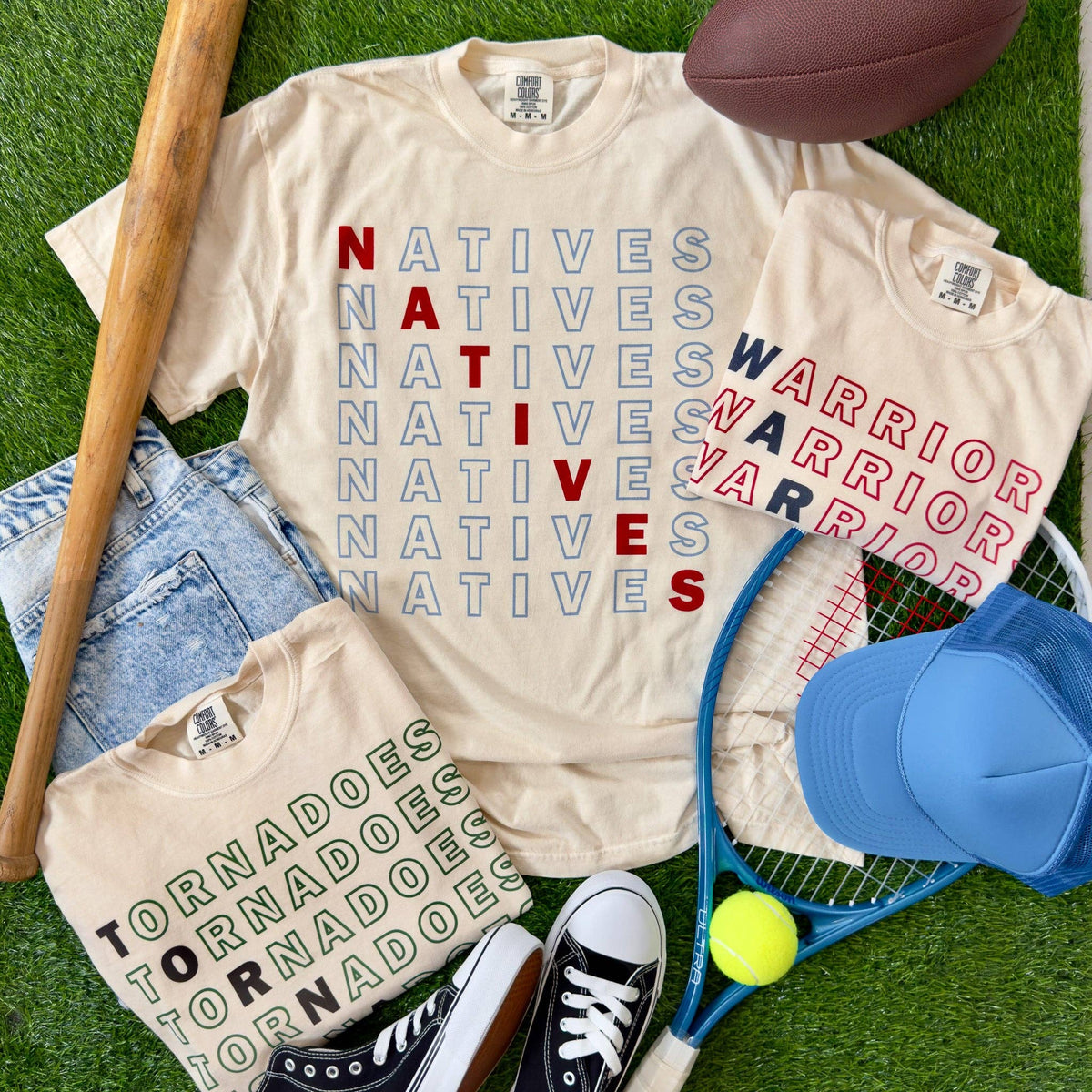 Custom Outlined Mascot or Team Name Tee Unisex