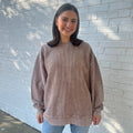 Pine Bark Oversized Corded Crew