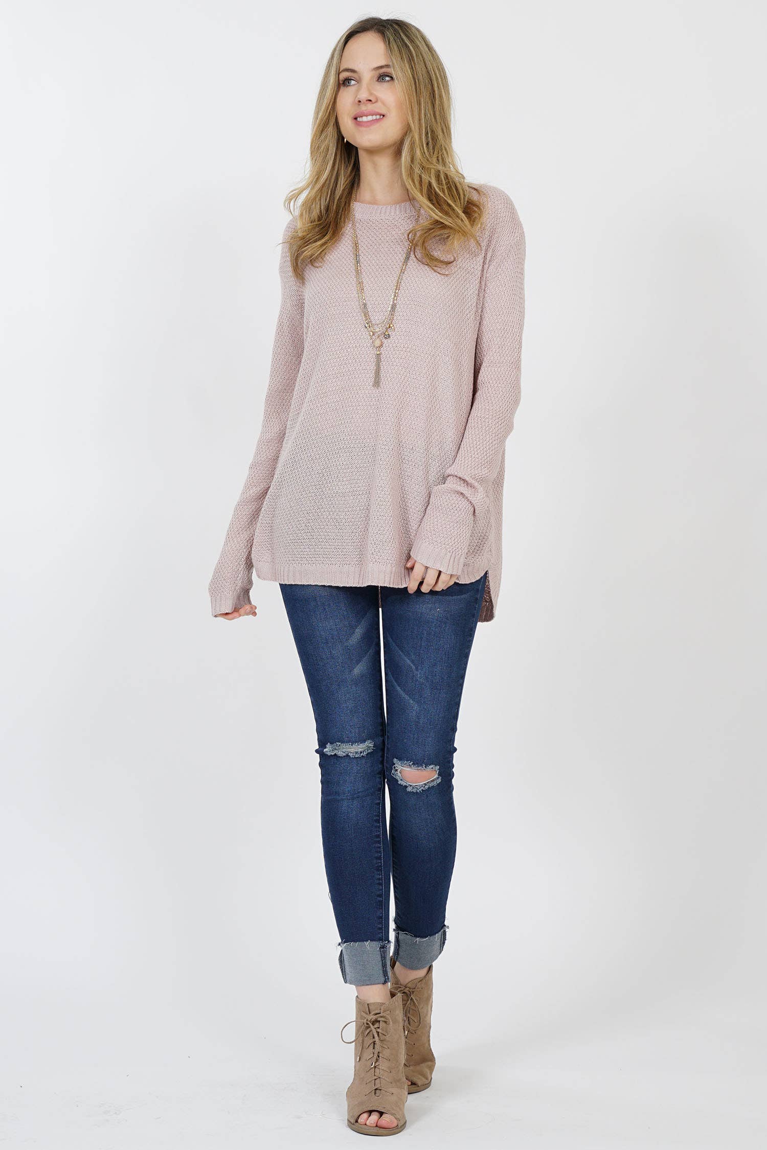 1205 Waffle Knit Light-Weight Spring Tunic SI-9576
