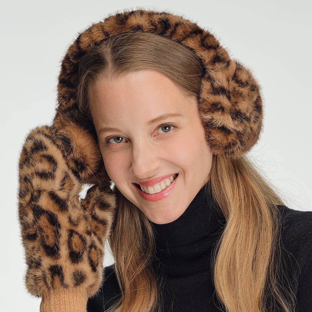 Leopard Faux Fur Print Earmuffs