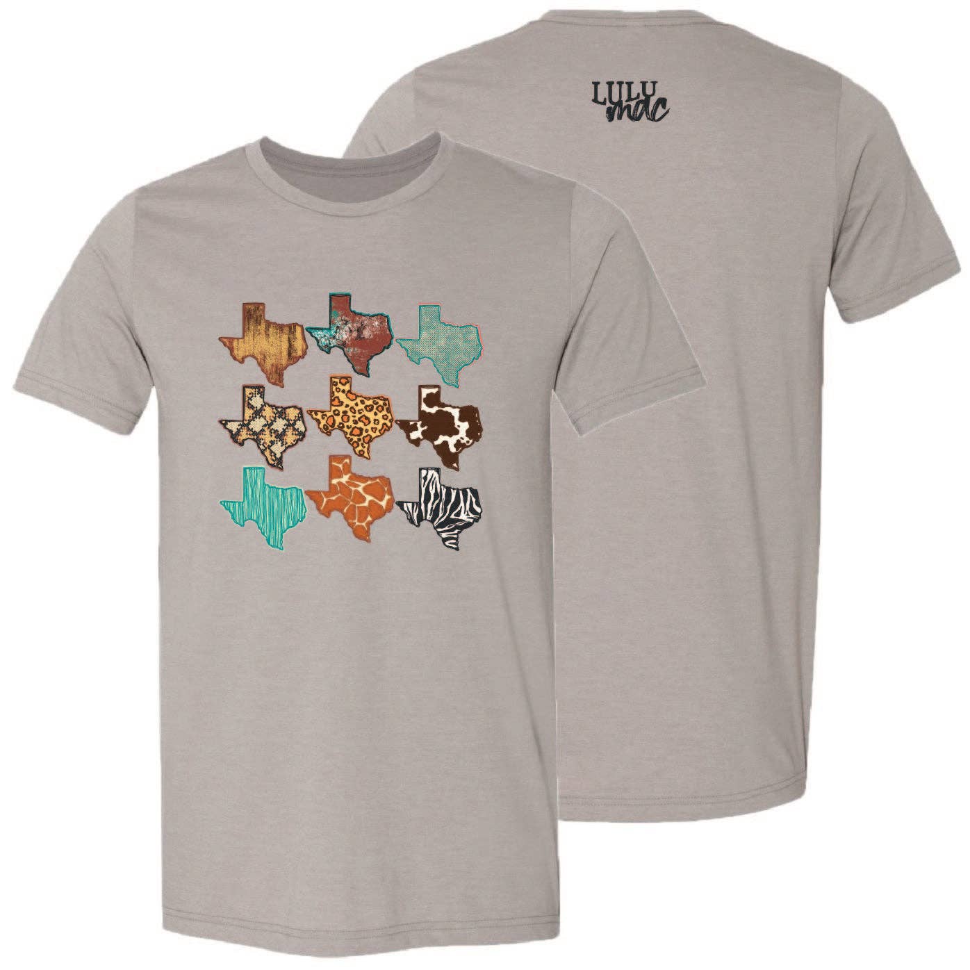 Lulu Mac-100 Texas Print Ss-Heather Stone