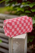 ,_ SI-25644 Checkered Makeup Cosmetic Pouch Bag