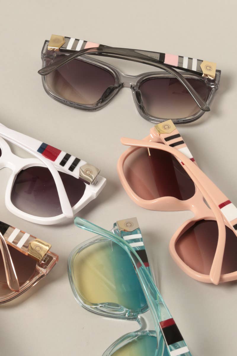 Colorblock Detail Oversized Square Sunglasses