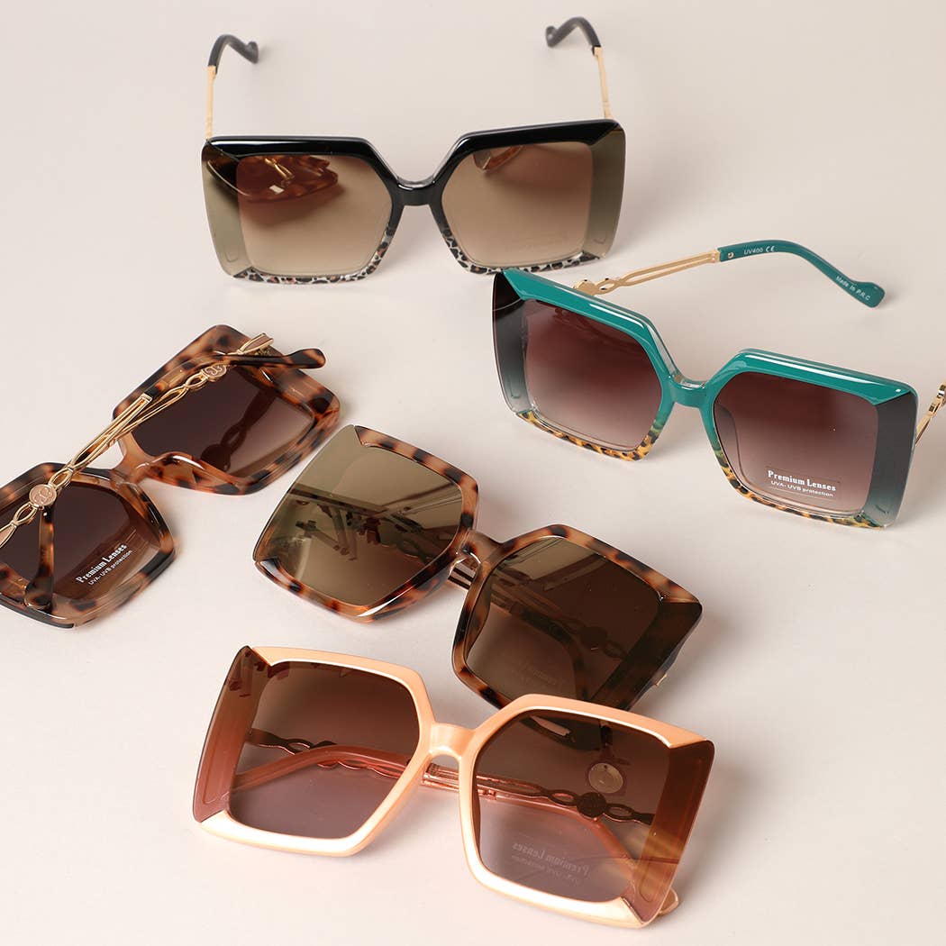 Tinted Large Lenses Sunglasses Butterfly Deco