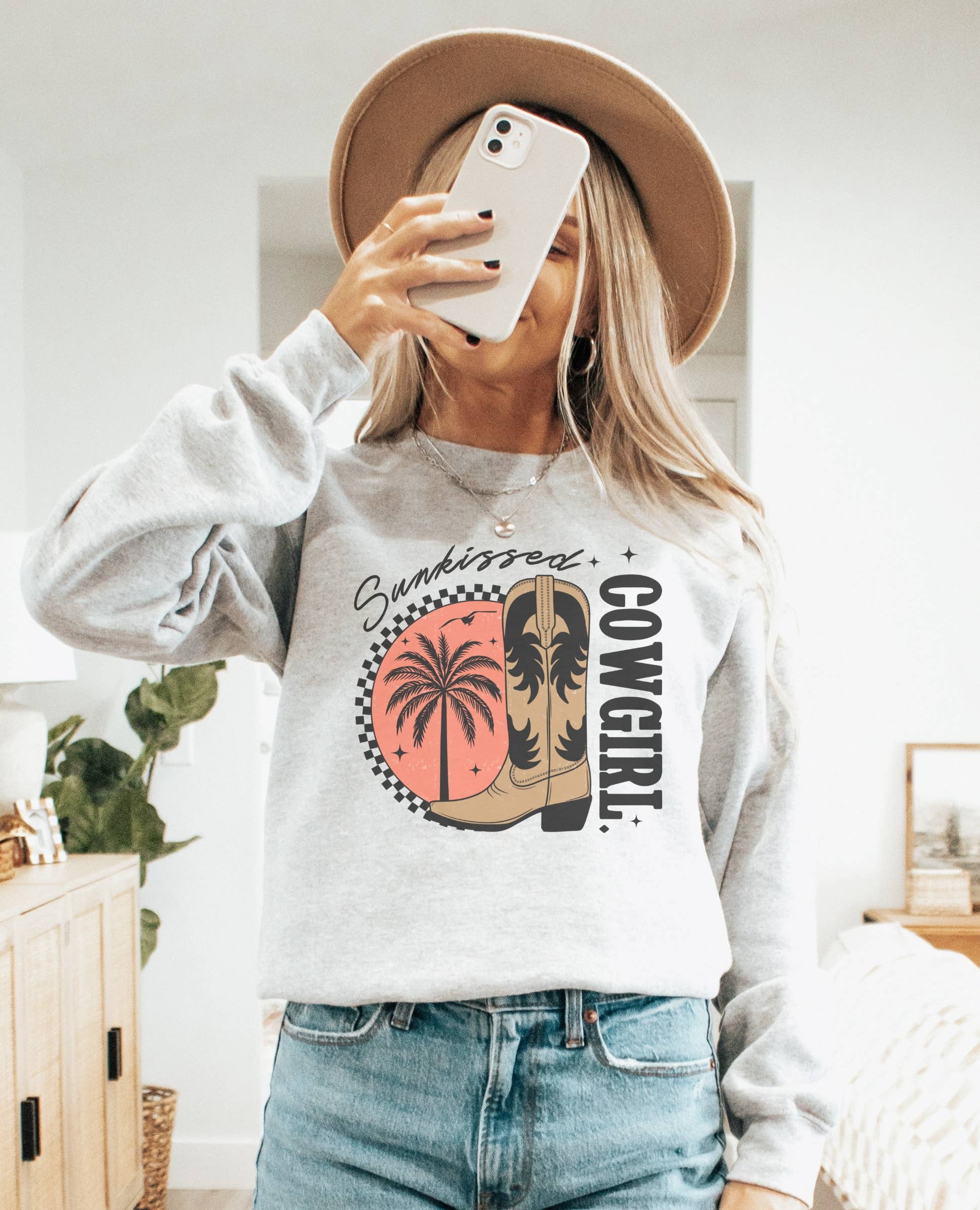 Sunkissed Cowgirl Crew Neck Sweatshirt