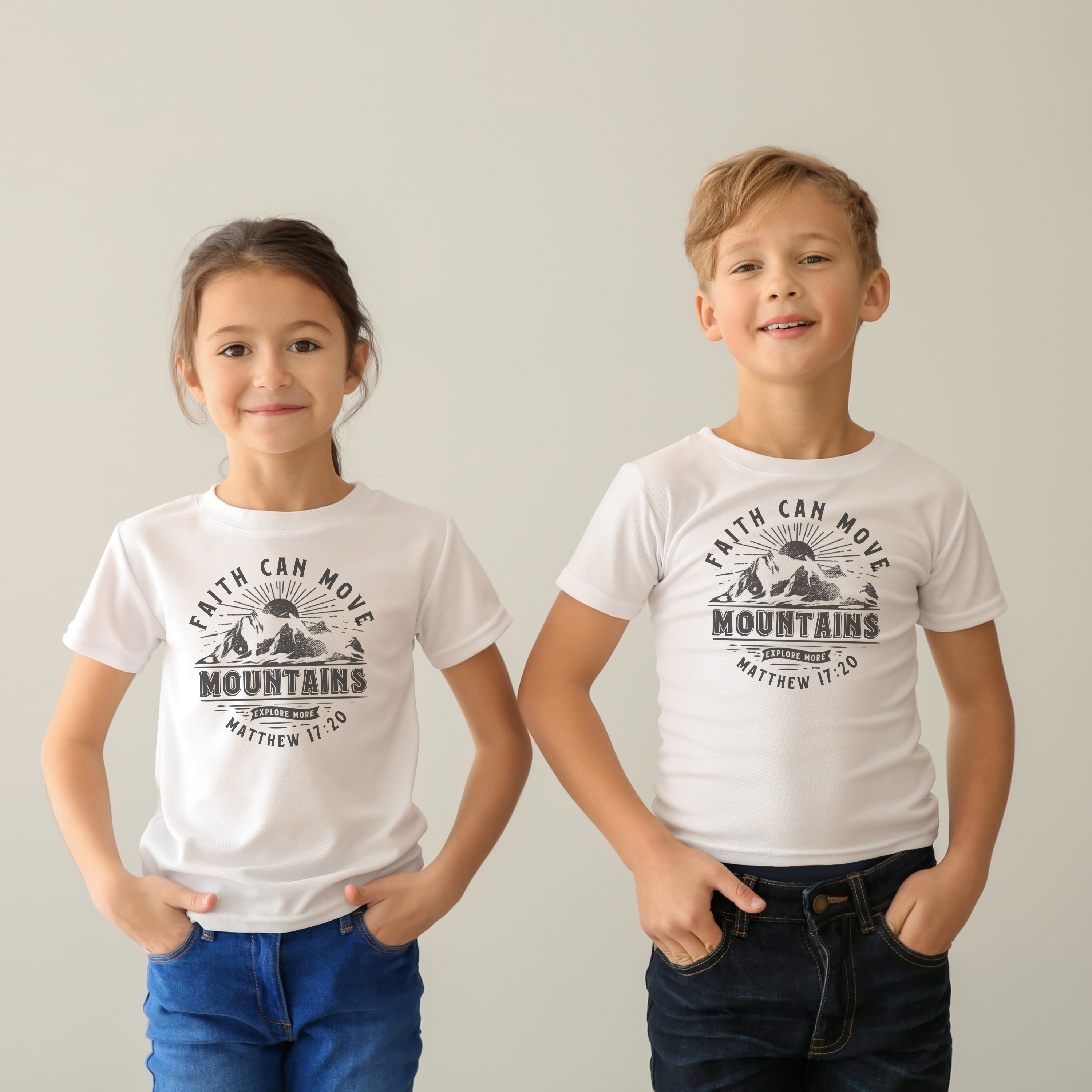 Faith Can Move Mountains Youth, Toddler Christian  T-Shirt